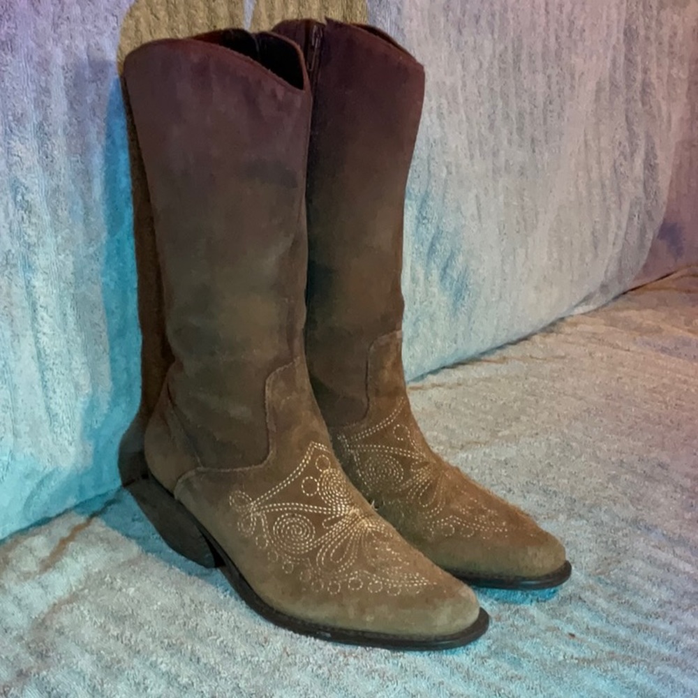 Vintage Dr. Scholl’s brown suede cowboy boots